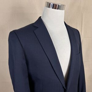 Combatant Gentlemen 42L Sport Coat 100% Wool Dark Navy Two Button Double Vented